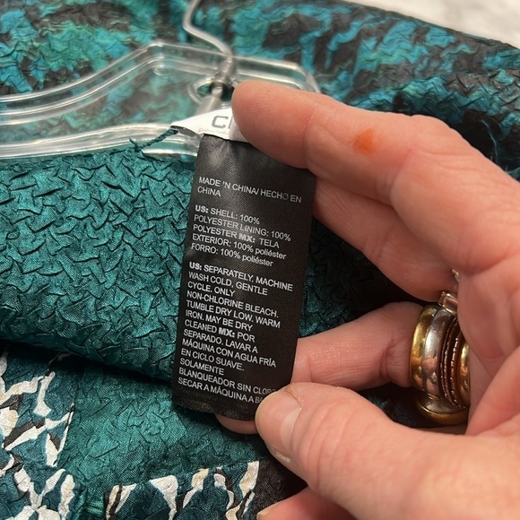 Chico’s Travelers Collection Mixed Print Crushed Jacket With Hook Closure Size L - Picture 16 of 16